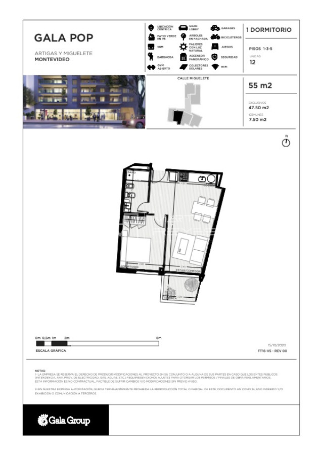 Apartamento ID.36 - Venta Apartamento Gala Pop 1 Dormitorio - 108