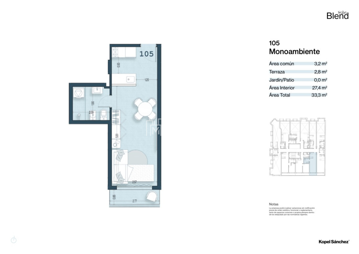 Apartamento ID.1301 - Venta Apartamento Monoambiente en Cordón Sur (cod 1301)
