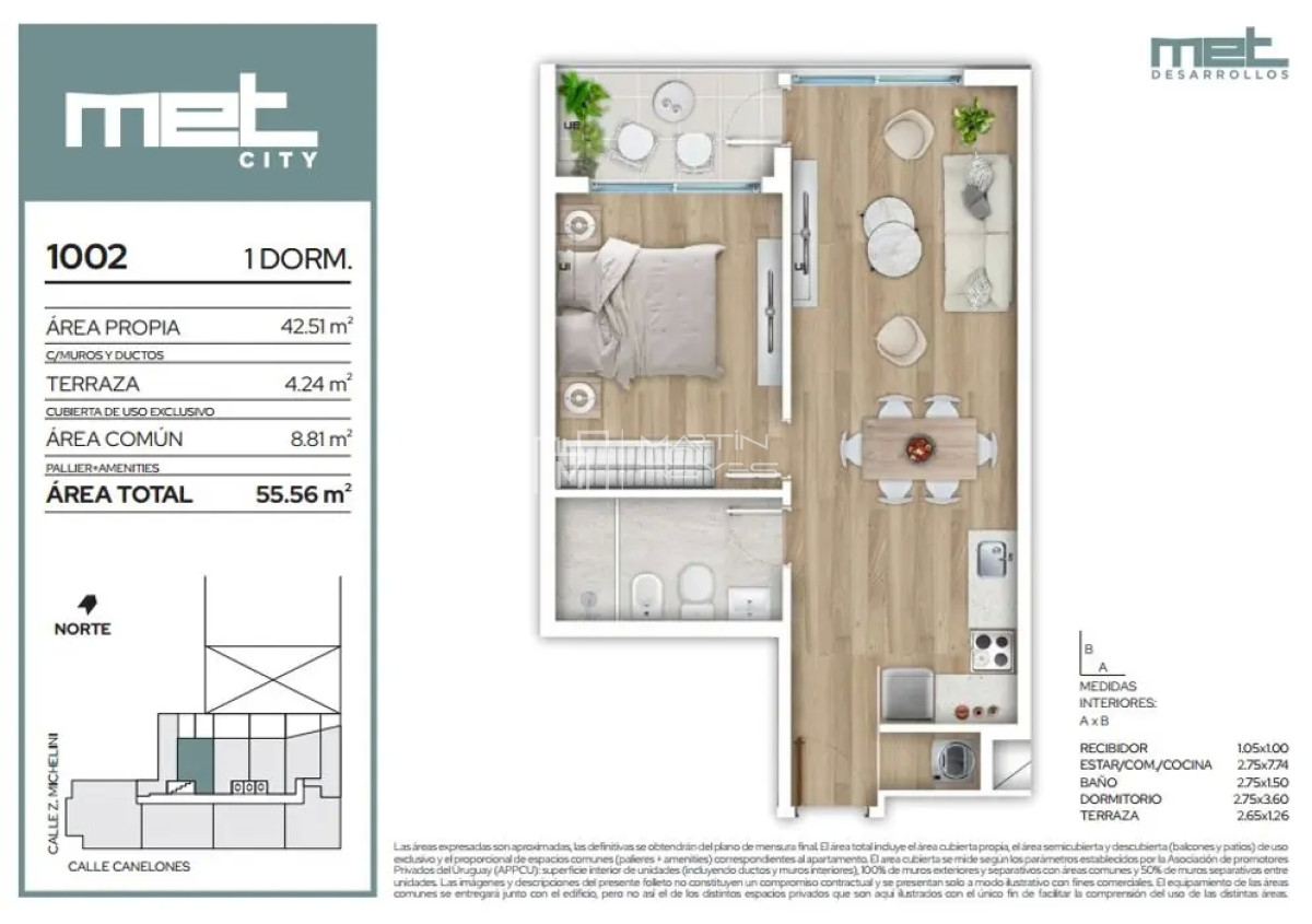 Apartamento ID.726 - Venta Apartamento 1 Dormitorio en Cordón Sur (COD 726)