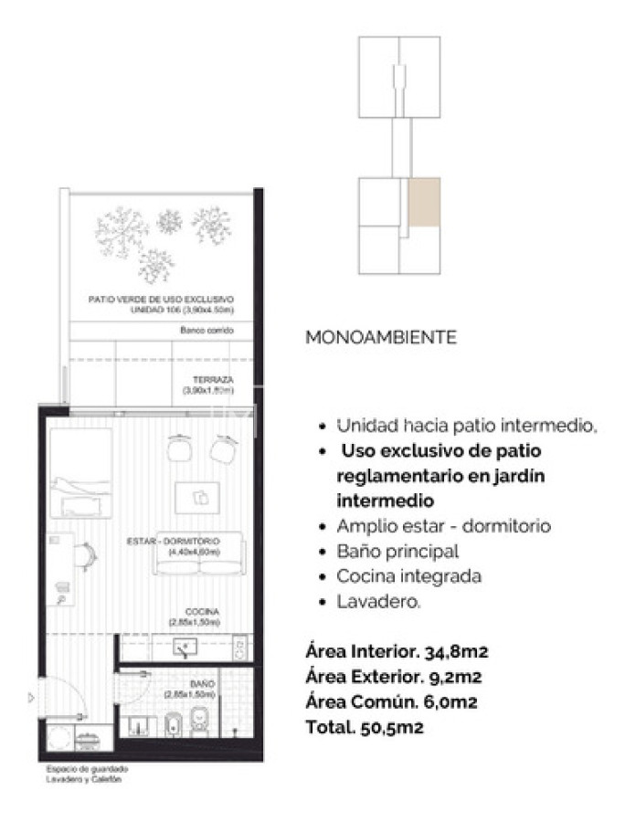 Apartamento ID.1178 - Venta Divino Monoambiente Con Enorme Patio En Malvin! Zuf Malvin! Consulte  1178