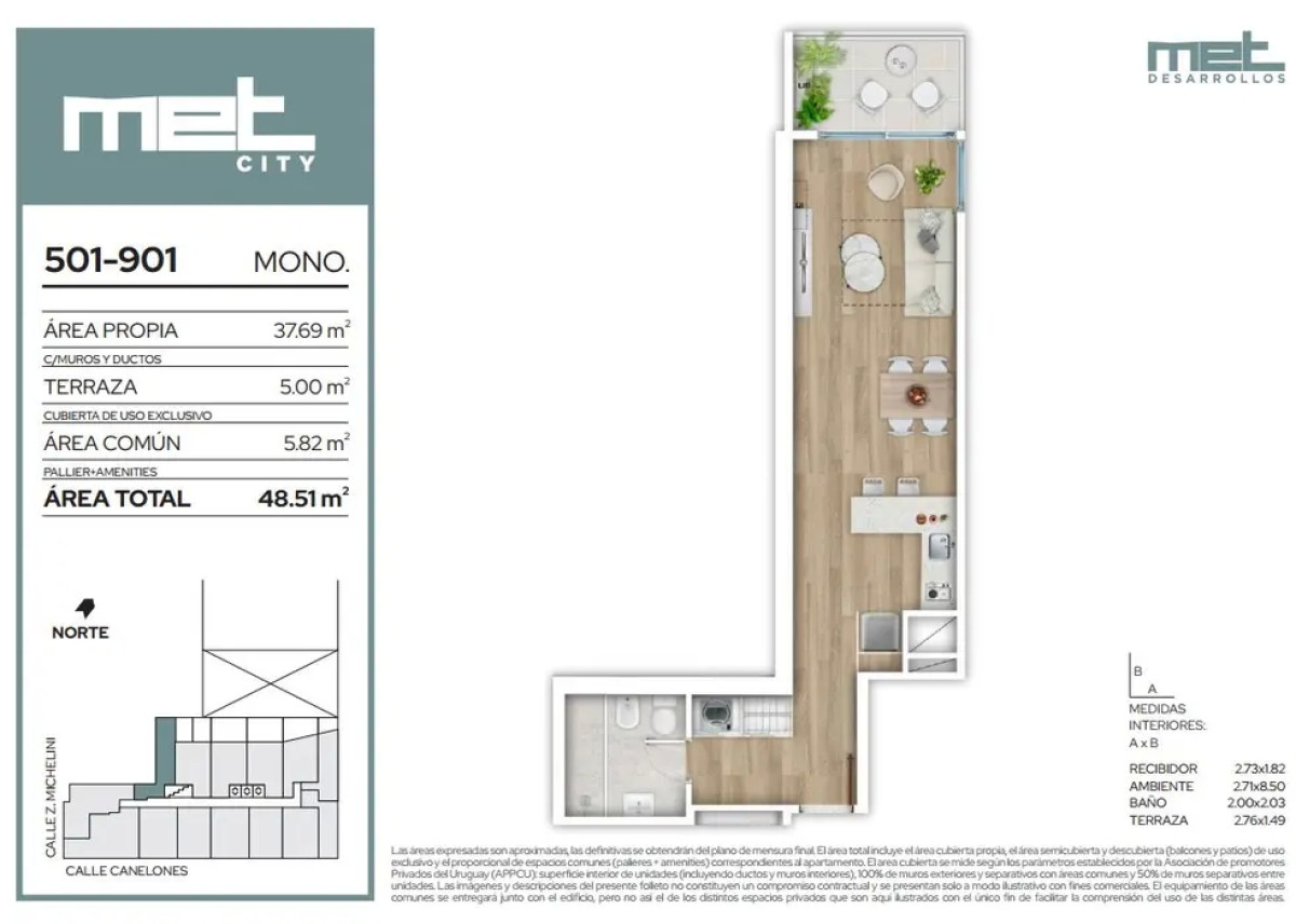 Apartamento ID.715 - Venta Apartamento Monoambiente en Cordón Sur (COD 715)