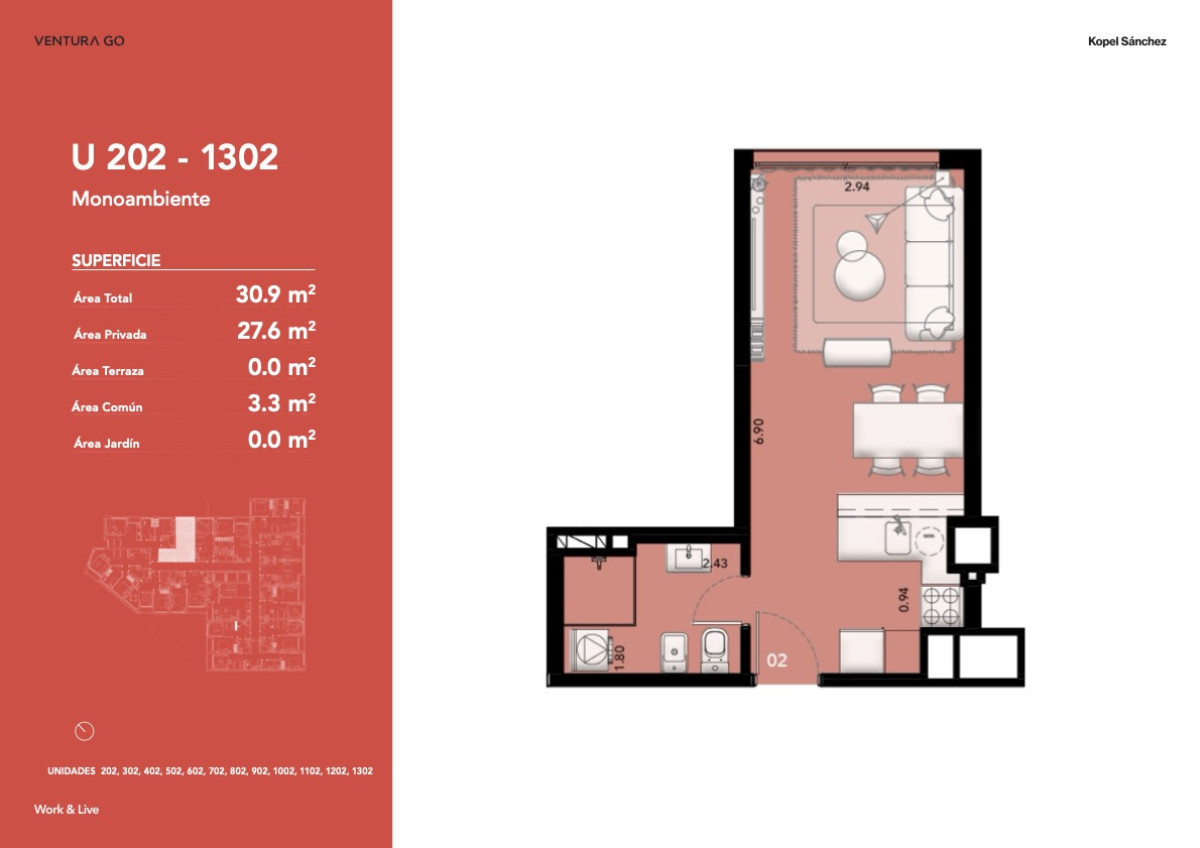 Apartamento ID.1532 - Alquiler Monoambiente a estrenar en Cordón - Ventura GO! - Ubicación premium(cod 1532)