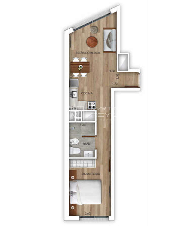 Apartamento ID.407 - Venta Apartamento 1 dormitorio Pocitos Nuevo (cod 407)