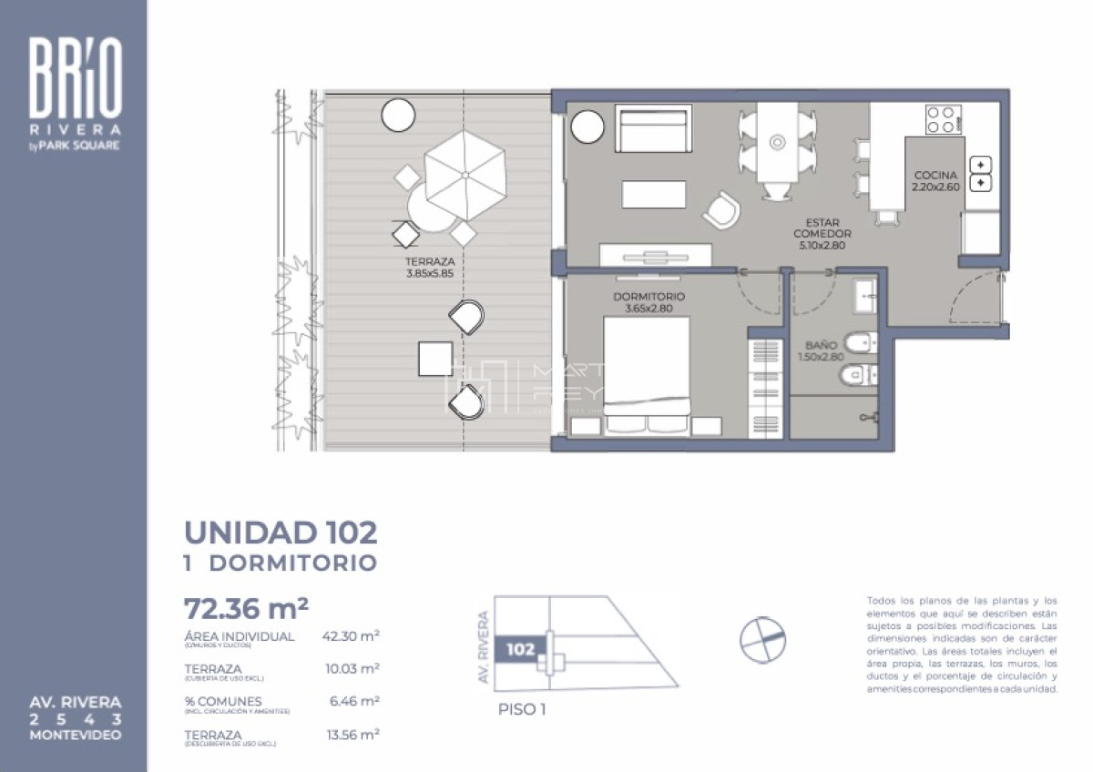 Apartamento ID.1451 - Venta de Apartamento 1 dormitorio en Pocitos (cod 1451)