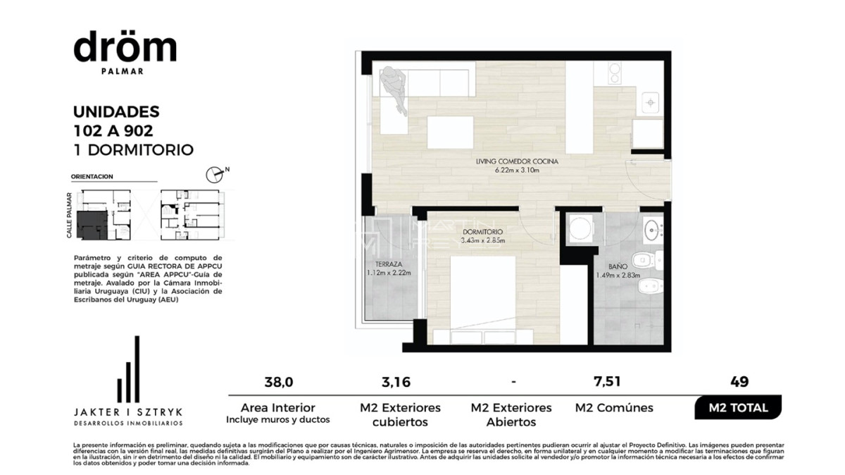 Apartamento ID.1307 - Venta Apartamento 1 Dormitorio Parque Batlle a estrenar 