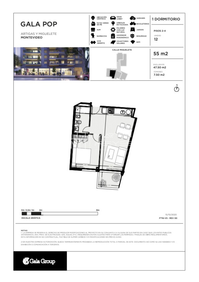 Apartamento ID.37 - Venta Apartamento Gala Pop 1 dormitorio -212 