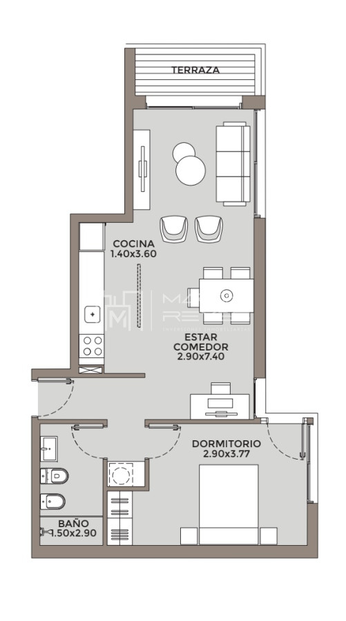 Apartamento ID.476 - Venta Apartamento 1 dormitorio Pocitos EN POZO