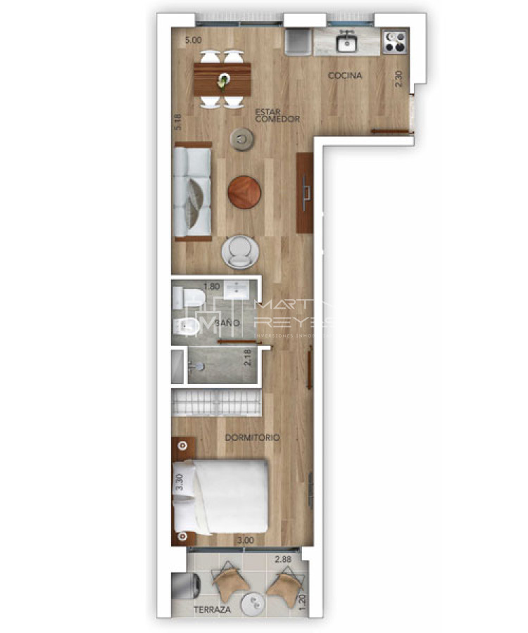 Apartamento ID.405 - Venta Apartamento 1 dormitorio Pocitos Nuevo (cod 405)
