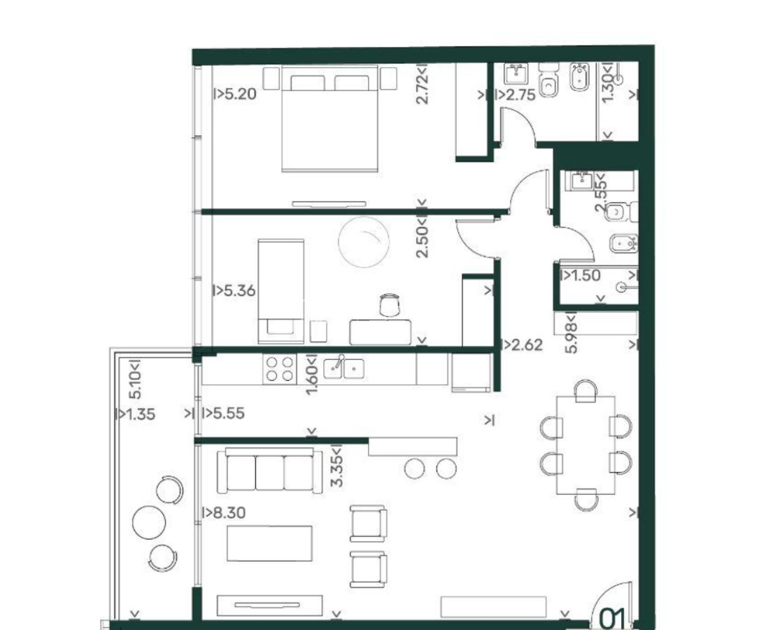 Apartamento ID.456 - Venta Apartamento 2 dormitorios Pocitos (cod 456)
