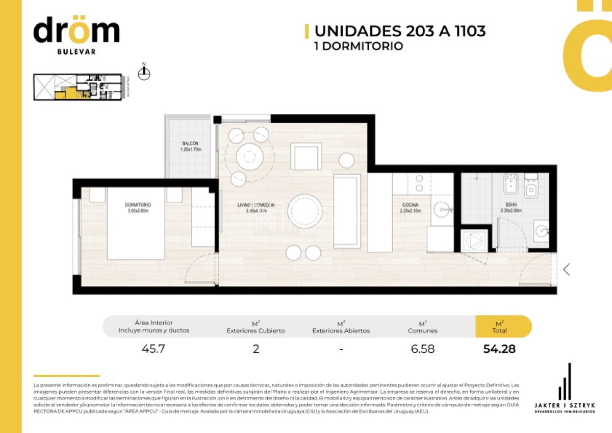 Apartamento ID.1090 - Venta Apartamento 1 Dormitorio en Tres Cruces cod 1090