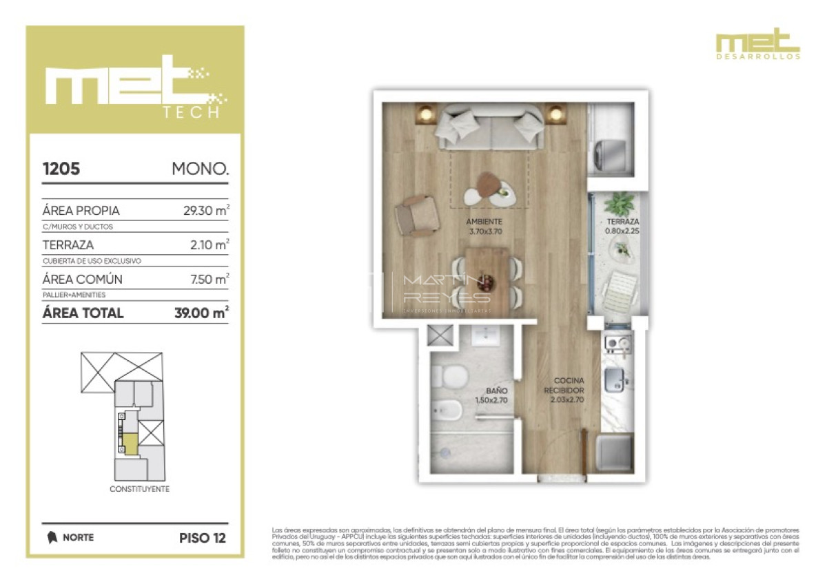 Apartamento ID.186 - Venta Apartamento Monoambiente Cordón (COD 186)
