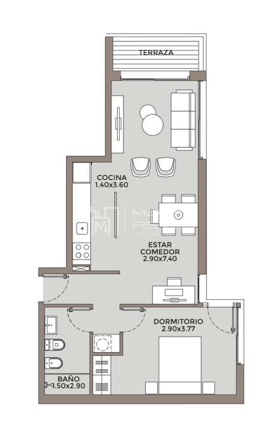 Apartamento ID.479 - Venta Apartamento 1 dormitorio Pocitos EN POZO