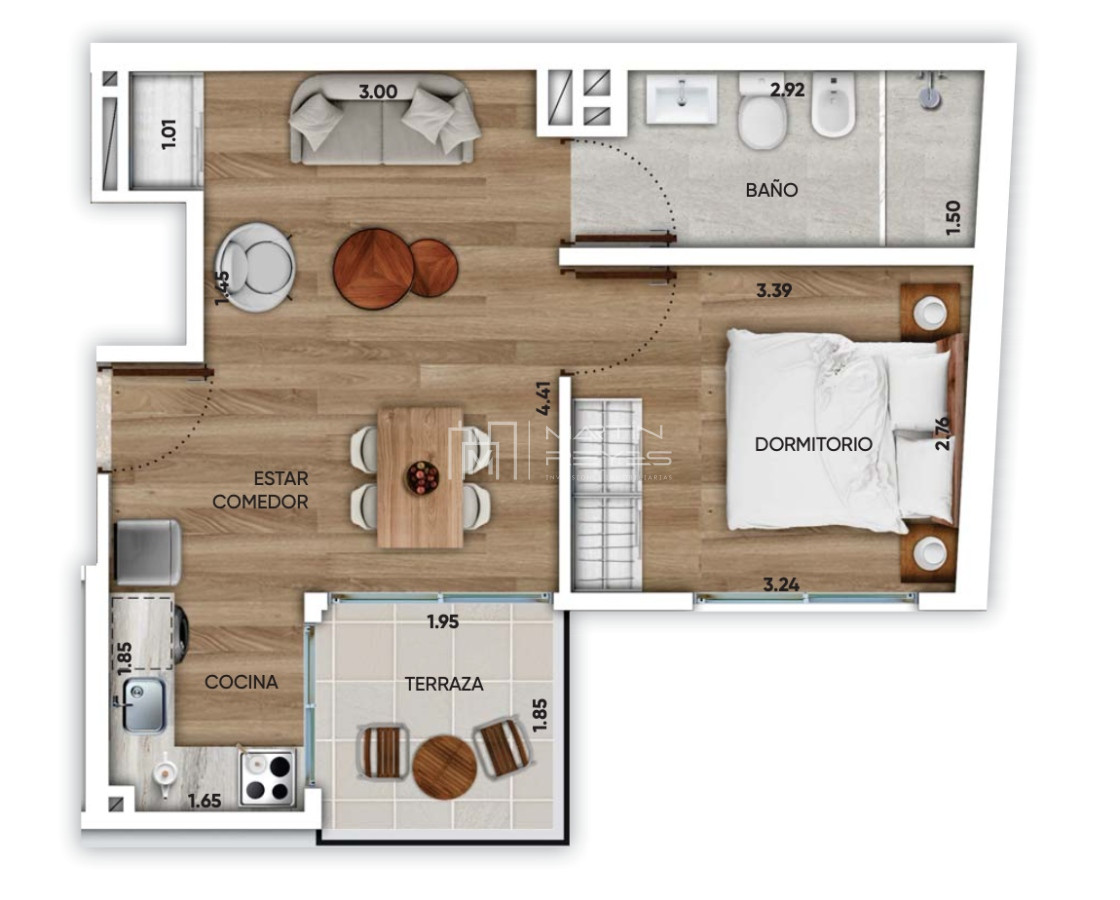 Apartamento ID.422 - Venta Apartamento 1 dormitorio Buceo EN POZO