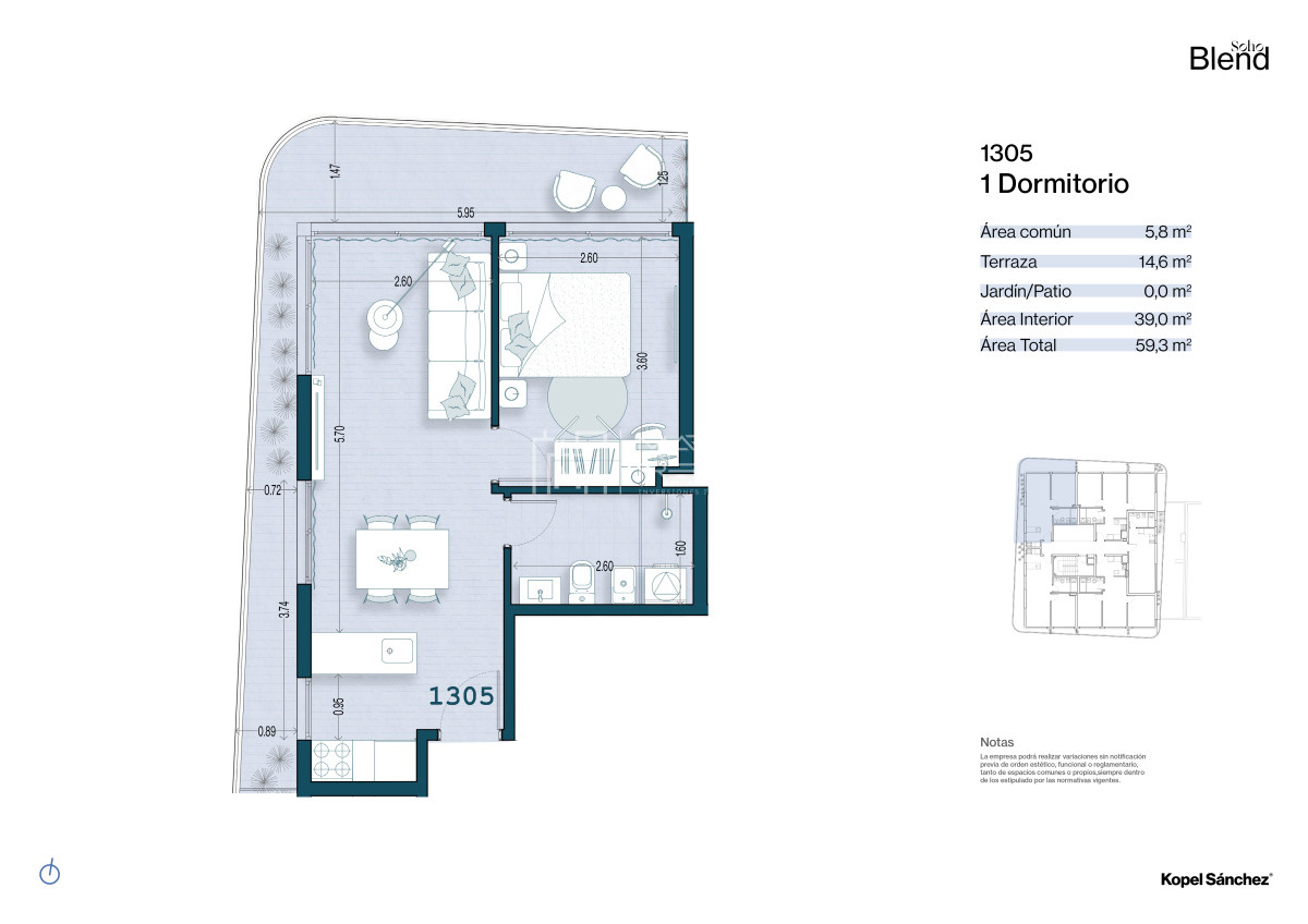 Apartamento ID.1335 - Venta Apartamento 1 Dormitorio en Cordon Sur (Cod. 1335)