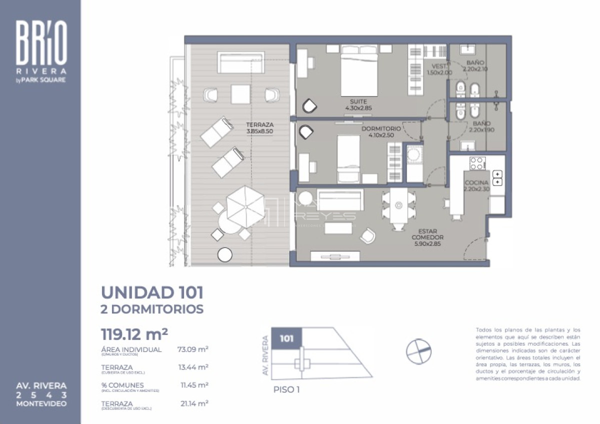 Apartamento ID.1450 - Venta Apartamento 2 dormitorios en Pocitos  (cod 1450)