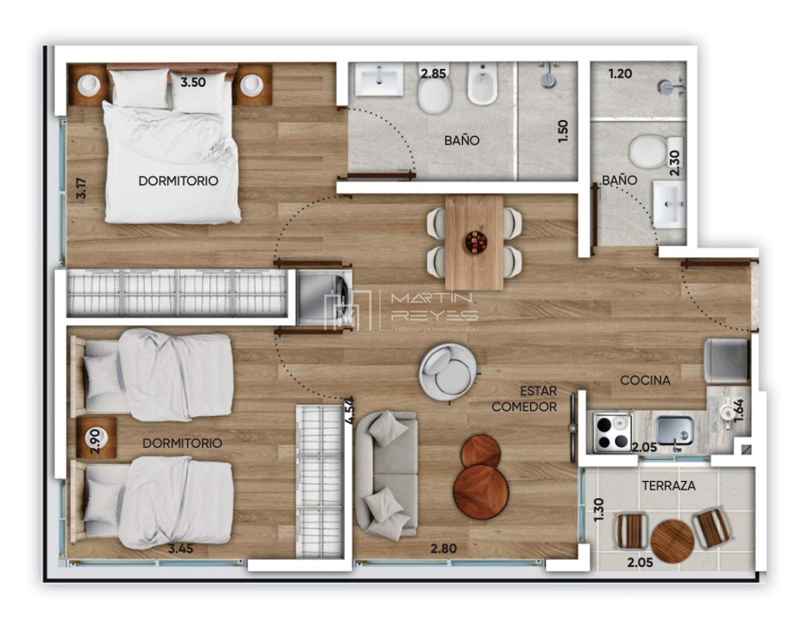 Apartamento ID.419 - Alquiler Apartamento 2 dormitorios Buceo EN POZO