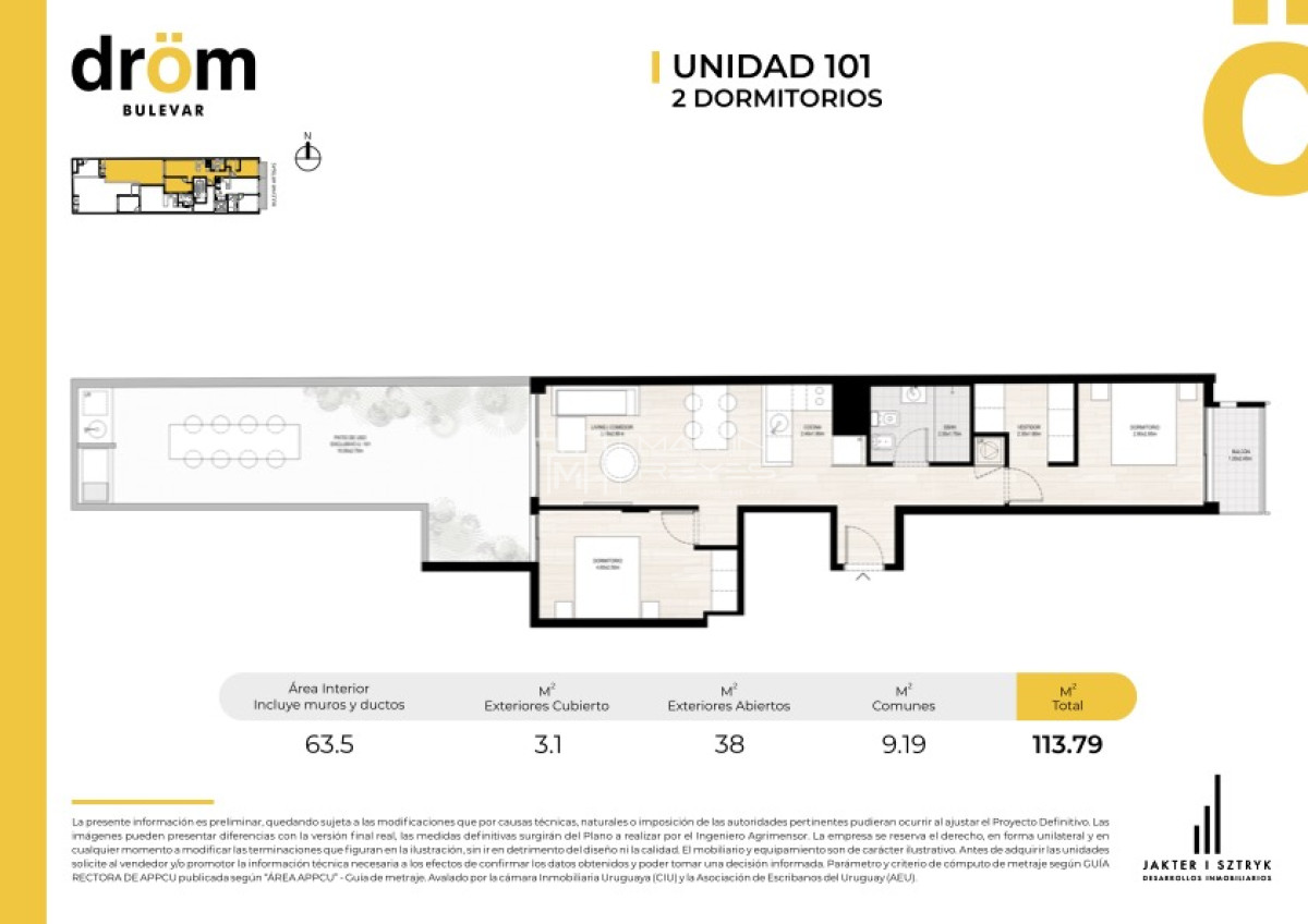 Apartamento ID.1086 - Venta Apartamento 2 Dormitorios en Tres Cruces cod 1086