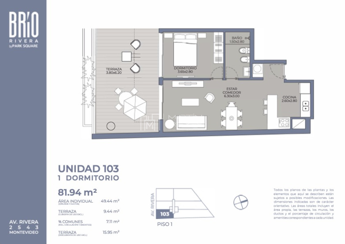 Apartamento ID.1452 - Venta Apartamento de 1 dormitorio en Pocitos  (cod 1452)