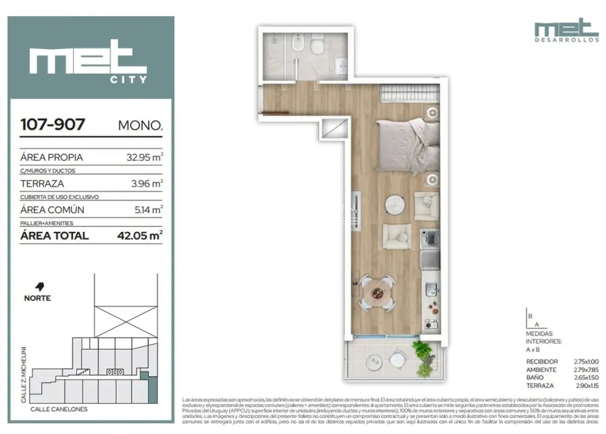 Apartamento ID.710 - Venta Apartamento Monoambiente en Cordón Sur 707
