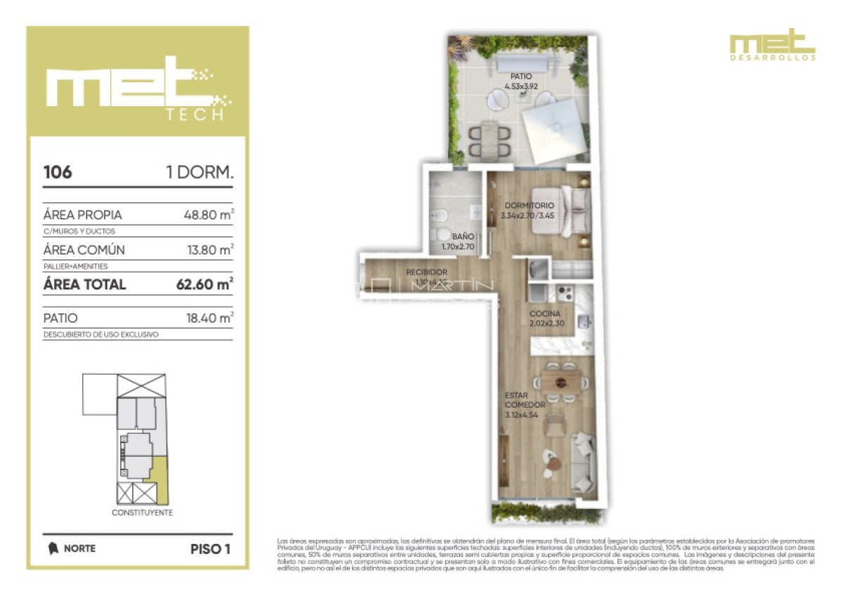 Apartamento ID.175 - Venta Apartamento de 1 Dormitorio (COD 175)