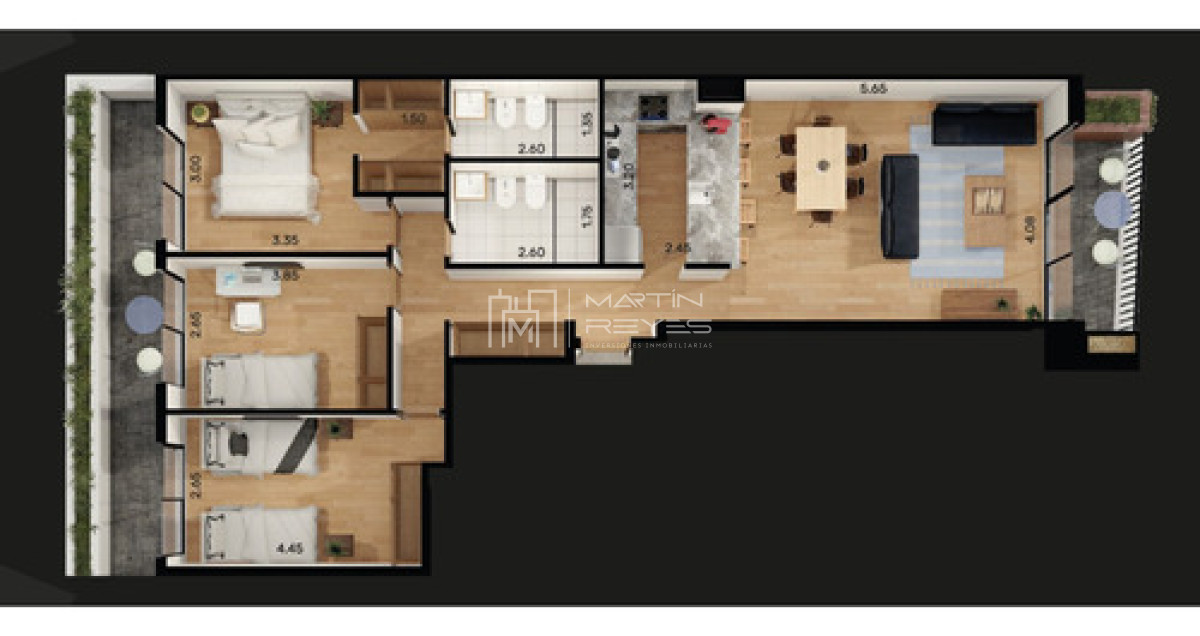 Apartamento ID.1180 - Venta Divino Departamento De 3 Dormitorios Con Cochera En Malvin! Edificio Nice En Rambla Concepción A Metros De Rivera cod 1180