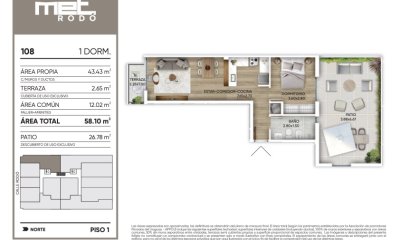 Venta Apartamento de 1 Dormitorio con patio