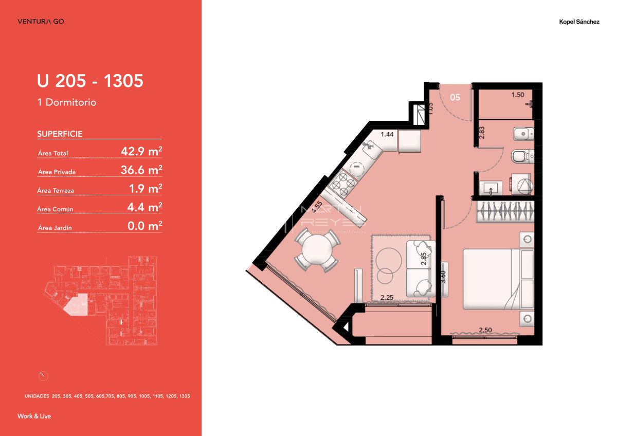 Venta Apartamento 1 Dormitorio en Tres Cruces (Cod. 1469)