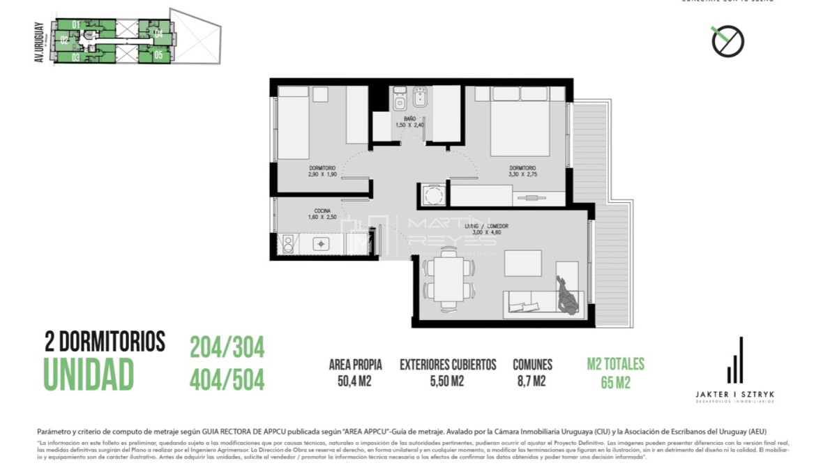Apartamento ID.702 - Venta Apartamento 2 Dormitorios en el Cordón