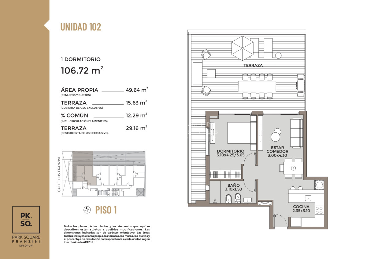 Apartamento ID.1436 - Venta de Apartamento 1 dormitorio en Pocitos (cod 1436)