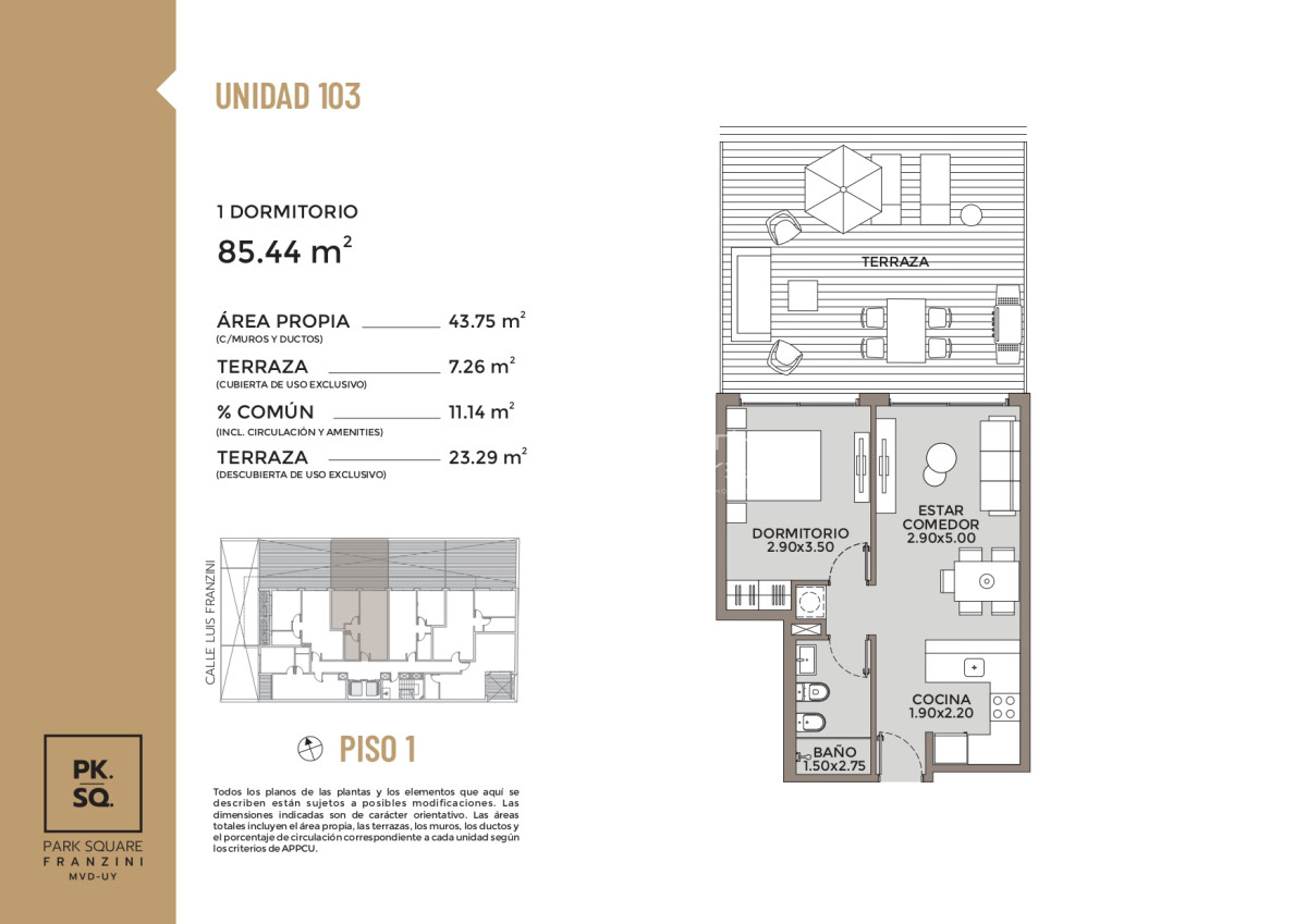 Apartamento ID.1436 - Venta de Apartamento 1 dormitorio en Pocitos (cod 1436)