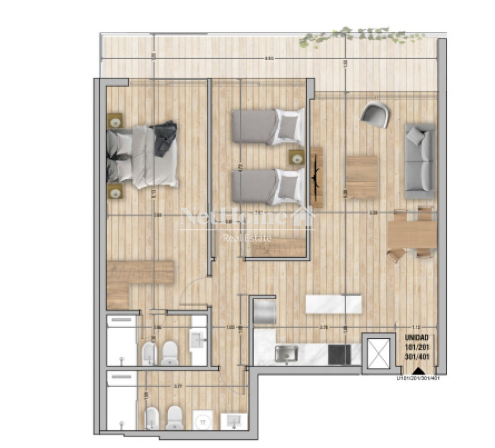 Apartamento ID.434 - Apartamento de 2 dormitorios a la Venta