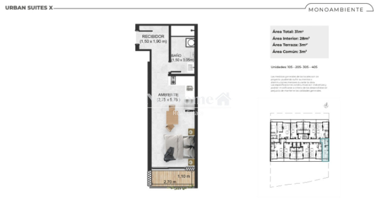 Apartamento ID.432 - Monoambiente en Venta