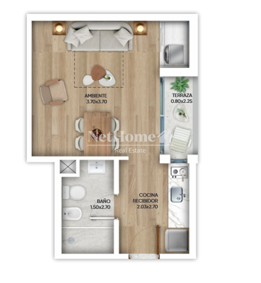 Apartamento ID.423 - Monoambiente a la Venta en Cordón