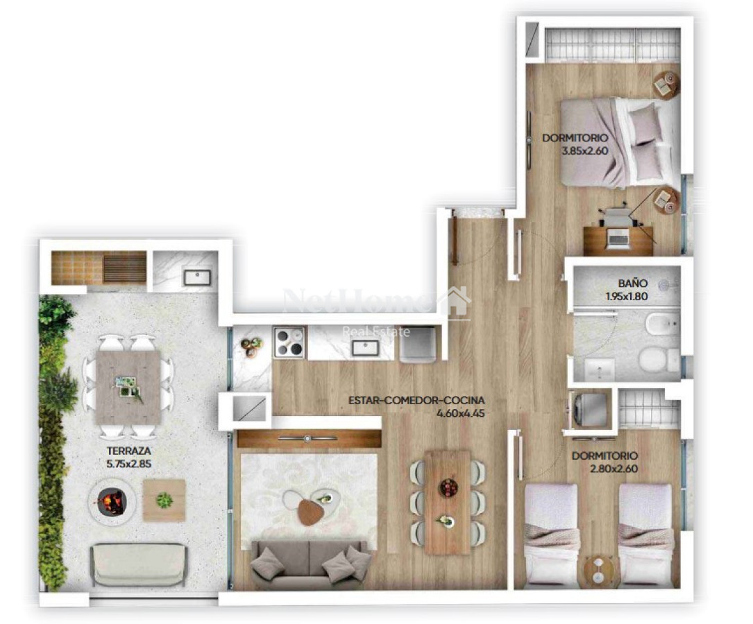 Apartamento ID.414 - Apartamento de 2 dormitorios en Parque Rodó - Venta