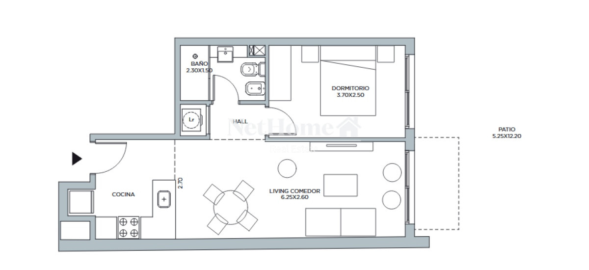 Apartamento ID.415 - Venta de apartamentos de 1 dormitorio - Cordón Sur