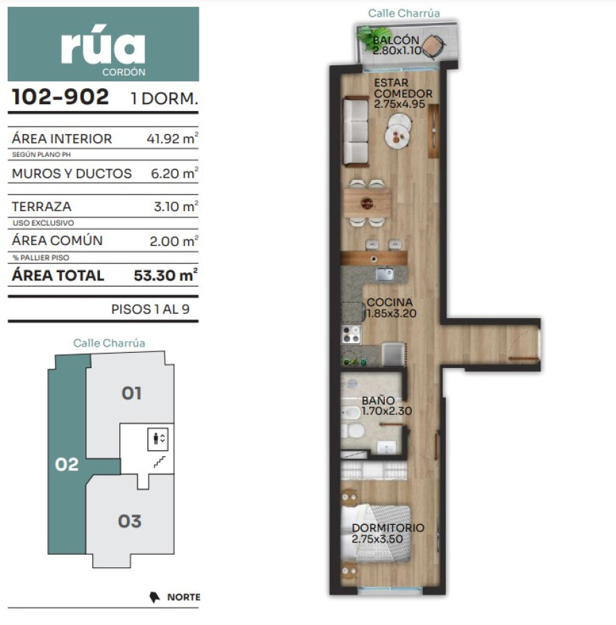 Apartamento ID.301 - Rua Cordon venta en obra apartamento un dormitorio