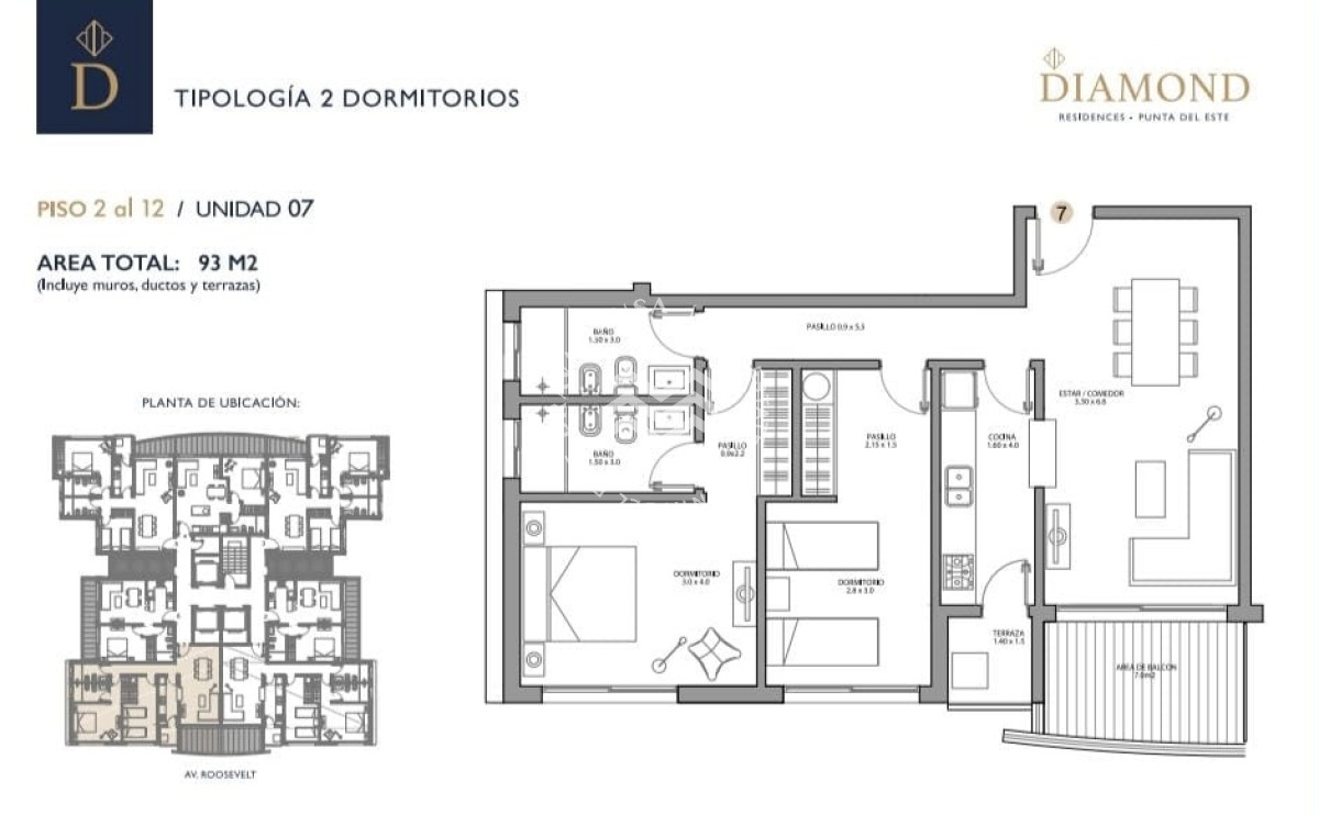 Apartamento ID.159 - VENTA EN POZO Diamond Residences Punta del Este 2 dormitorios