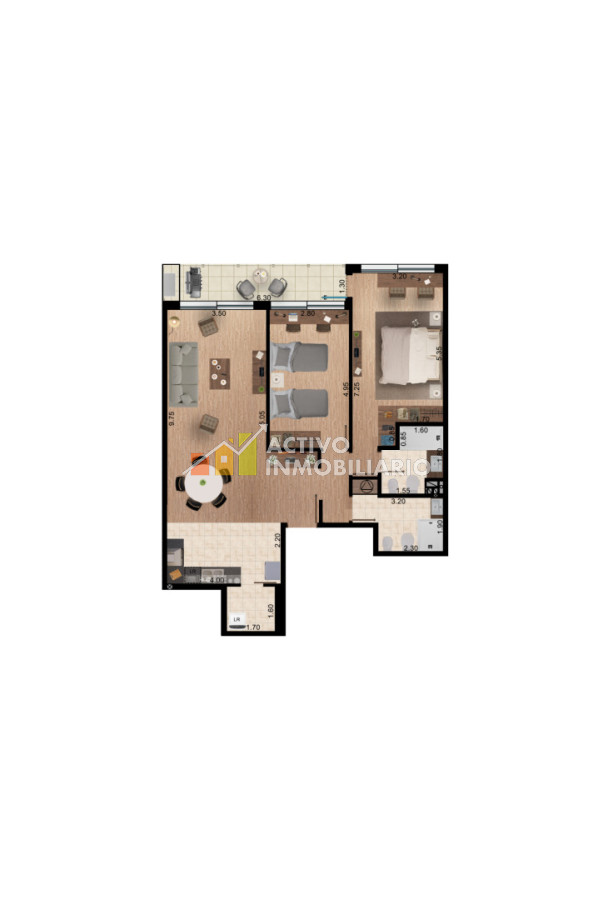 Apartamento ID.586 - Venta apartamento a estrenar 2 dormitorios con terraza - Pocitos