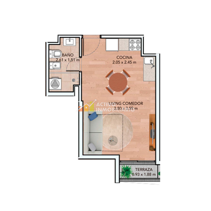 Apartamento ID.487 - Alquiler monoambiente - La Blanqueada