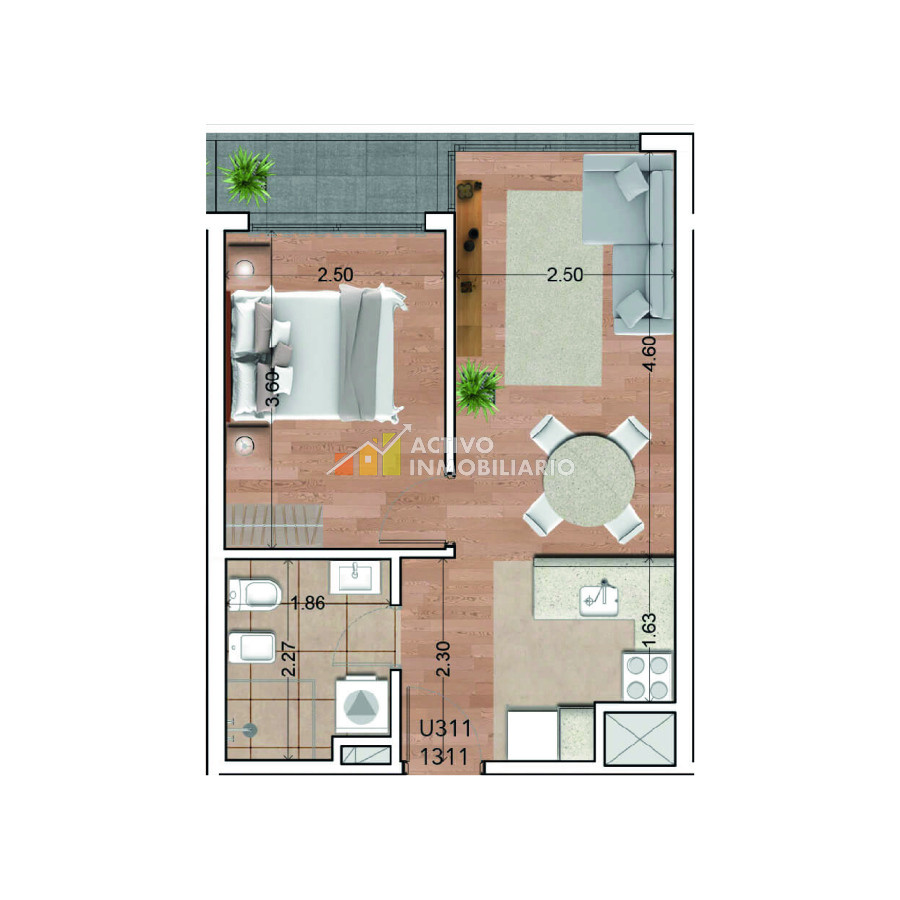 Apartamento ID.437 - Alquiler apartamento 1 dormitorio con garaje - Cordón 