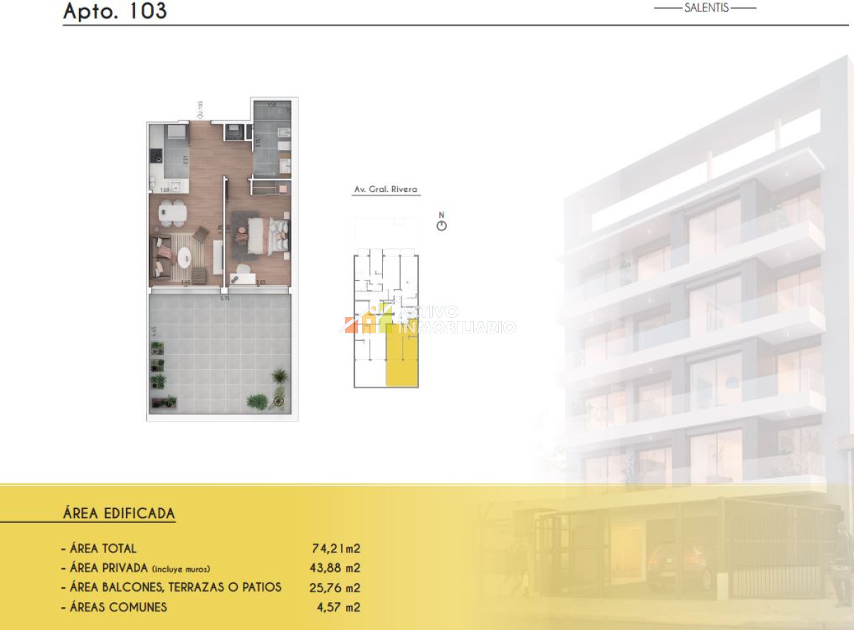 Apartamento ID.286 - Venta apartamento a estrenar obra nueva 1 dormitorio + patio - Malvin 