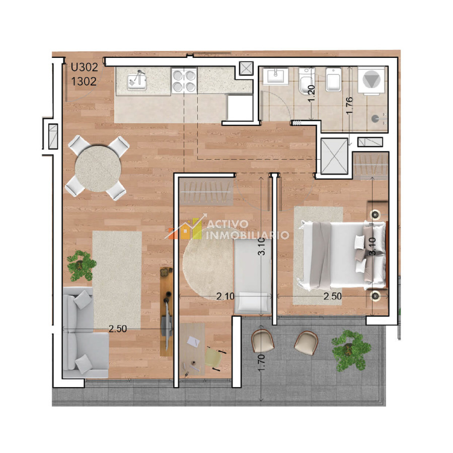 Apartamento ID.407 - Alquiler apartamento 2 dormitorios posibilidad garaje - Cordón