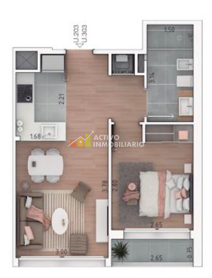 Apartamento ID.275 - Venta apartamento a estrenar 1 dormitorio + terraza + garaje opcional - Malvin 