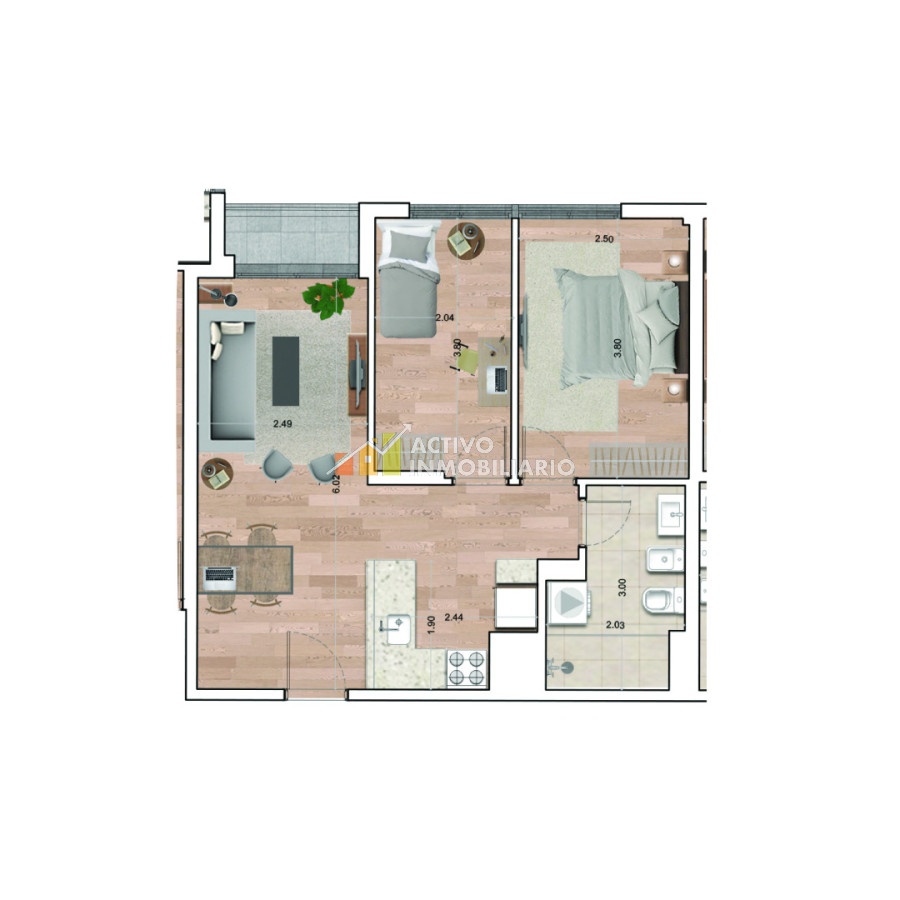 Apartamento ID.540 - Alquiler apartamento 2 dormitorios con garaje 