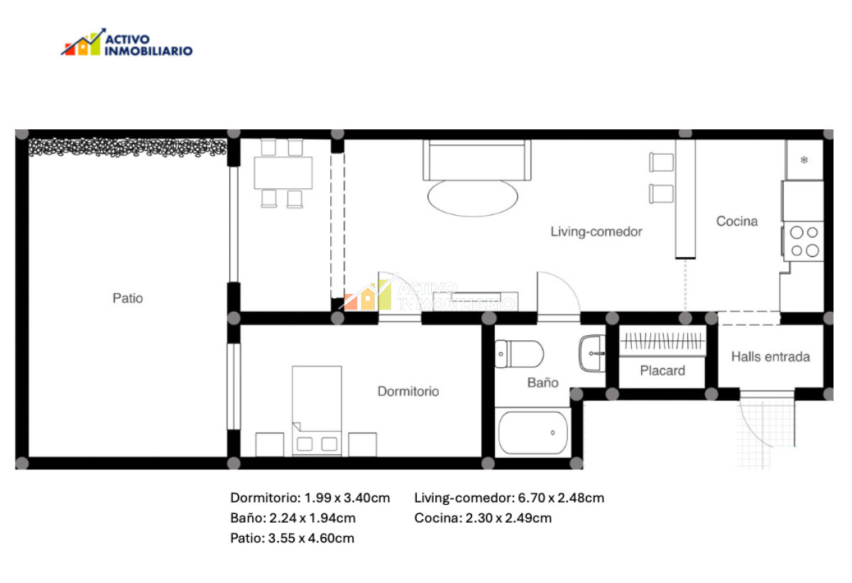 Apartamento ID.475 - Venta apartamento 1 dormitorio + patio - Pocitos