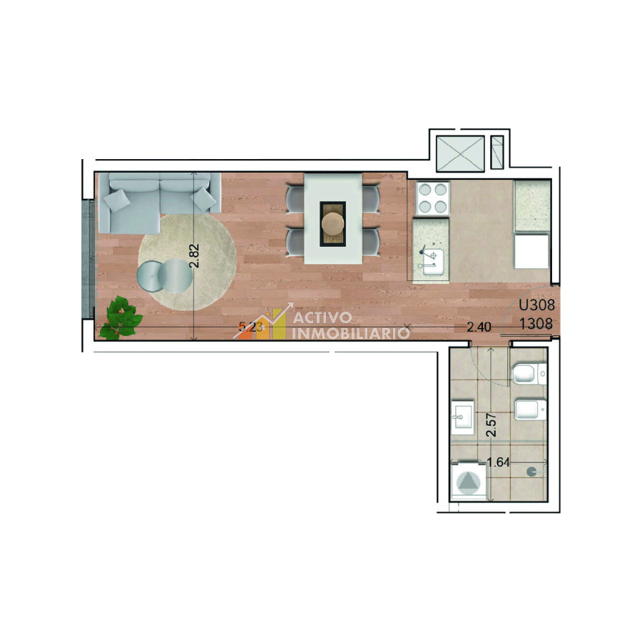 Apartamento ID.438 - Alquiler monoambiente - Cordón 