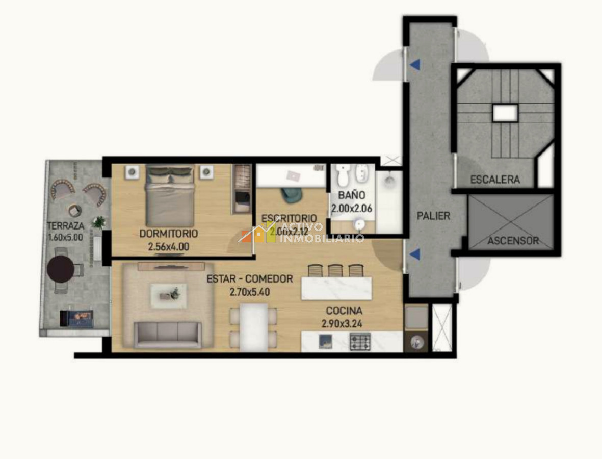Apartamento ID.436 - Venta apartamento a estrenar 1 dormitorio con terraza 