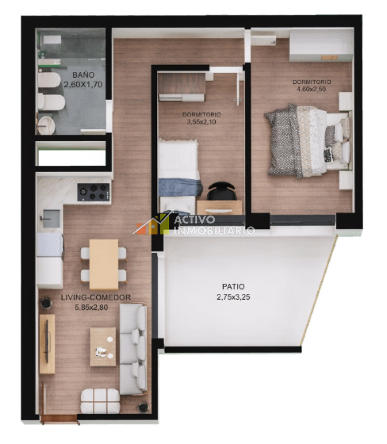 Apartamento ID.40 - Venta apartamento con renta 2 dormitorios + patio - Palermo 