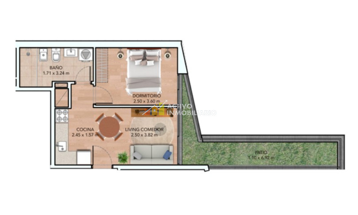 Apartamento ID.412 - Alquiler apartamento 1 dormitorio + amplia terraza 