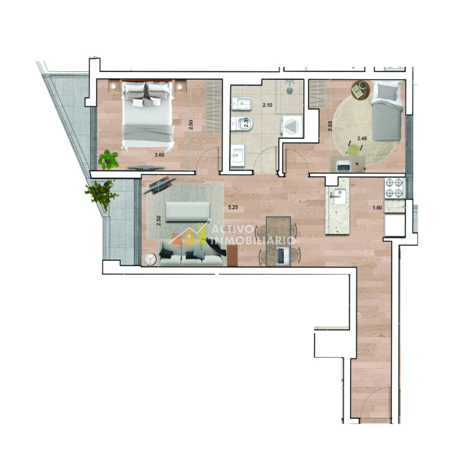 Apartamento ID.539 - Alquiler apartamento 2 dormitorios 